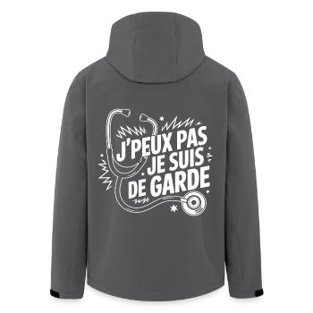 T-Shirt Ich kann nicht, ich bin auf Abruf - Recycelte Männer Softshell-Jacke von Stanley/Stella - Anthrazit - Hinten - AI Model Male 185 light (185cm)