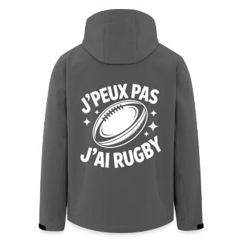 I Can't, I Have Rugby – Humorvolles T-Shirt - Recycelte Männer Softshell-Jacke von Stanley/Stella - Anthrazit - Hinten - AI Model Male 185 light (185cm)
