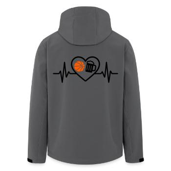Herz Basketball Bier - Recycelte Männer Softshell-Jacke von Stanley/Stella - Anthrazit - Hinten - AI Model Male 185 light (185cm)