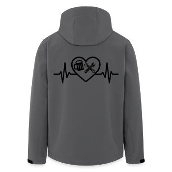 Herz Bier Automechanik Humor - Recycelte Männer Softshell-Jacke von Stanley/Stella - Anthrazit - Hinten - AI Model Male 185 light (185cm)