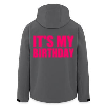 It's my birthday - Recycelte Männer Softshell-Jacke von Stanley/Stella - Anthrazit - Hinten - AI Model Male 185 light (185cm)