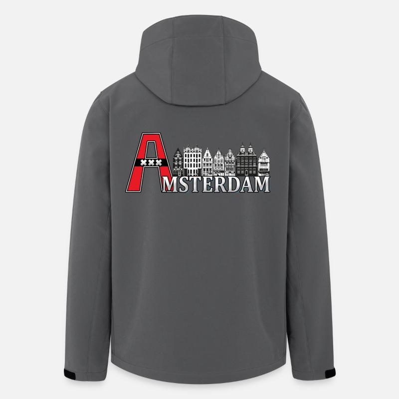 Amsterdam mit einem großen A - Recycelte Männer Softshell-Jacke von Stanley/Stella - Anthrazit