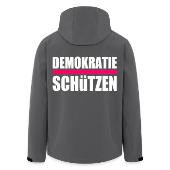 Demokratie schützen - Recycelte Männer Softshell-Jacke von Stanley/Stella - Anthrazit - Hinten - AI Model Male 185 light (185cm)