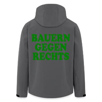 bauern gegen rechts - Recycelte Männer Softshell-Jacke von Stanley/Stella - Anthrazit - Hinten - AI Model Male 185 light (185cm)