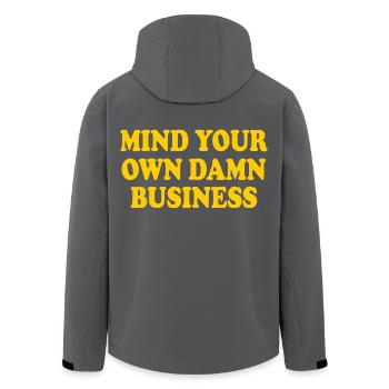 mind your own damn business - Recycelte Männer Softshell-Jacke von Stanley/Stella - Anthrazit - Hinten - AI Model Male 185 light (185cm)
