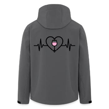 Vin Vin Verre Coeur Vin Rosé - Veste softshell homme en polyester recyclé Stanley/Stella - charbon - Dos - AI Model Male 185 light (185cm)