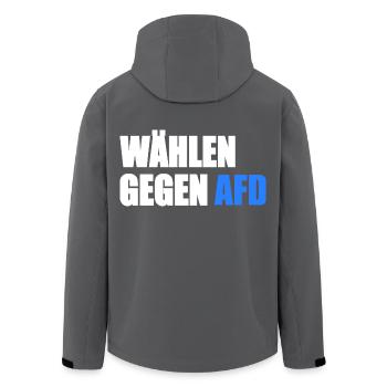 Wählen gegen afd - Recycelte Männer Softshell-Jacke von Stanley/Stella - Anthrazit - Hinten - AI Model Male 185 light (185cm)