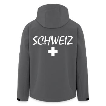 Schweiz - Recycelte Männer Softshell-Jacke von Stanley/Stella - Anthrazit - Hinten - AI Model Male 185 light (185cm)