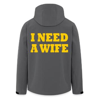 I need a wife - Recycelte Männer Softshell-Jacke von Stanley/Stella - Anthrazit - Hinten - AI Model Male 185 light (185cm)
