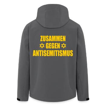zusammen gegen antisemitismus - Recycelte Männer Softshell-Jacke von Stanley/Stella - Anthrazit - Hinten - AI Model Male 185 light (185cm)