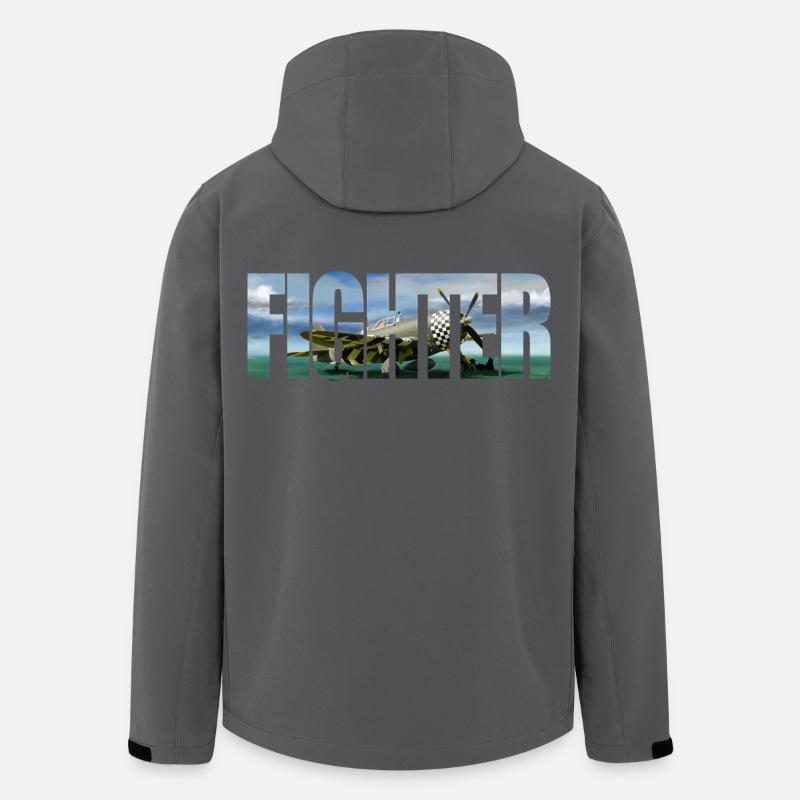 Fighter P-47 Thunderbolt - Recycelte Männer Softshell-Jacke von Stanley/Stella - Anthrazit