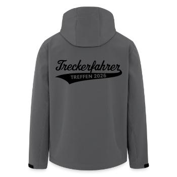 Treckerfahrer – Treffen 2026 (Trecker Traktor / B) - Recycelte Männer Softshell-Jacke von Stanley/Stella - Anthrazit - Hinten - AI Model Male 185 light (185cm)