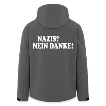 Nazis nein danke - Recycelte Männer Softshell-Jacke von Stanley/Stella - Anthrazit - Hinten - AI Model Male 185 light (185cm)