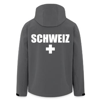 Schweiz - Recycelte Männer Softshell-Jacke von Stanley/Stella - Anthrazit - Hinten - AI Model Male 185 light (185cm)