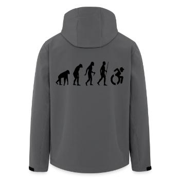 Wheelchair evolution for rollers. Wheelchair humor # - Men’s Recycled Softshell Jacket by Stanley/Stella - anthracite - Back - AI Model Male 185 light (185cm)