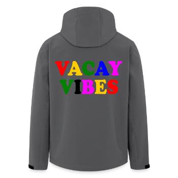 Vacay vibes - Recycelte Männer Softshell-Jacke von Stanley/Stella - Anthrazit - Hinten - AI Model Male 185 light (185cm)