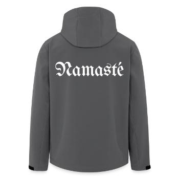 Namasté - Recycelte Männer Softshell-Jacke von Stanley/Stella - Anthrazit - Hinten - AI Model Male 185 light (185cm)