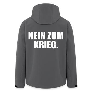 Nein zum krieg - Recycelte Männer Softshell-Jacke von Stanley/Stella - Anthrazit - Hinten - AI Model Male 185 light (185cm)