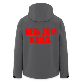 Nein zum krieg - Recycelte Männer Softshell-Jacke von Stanley/Stella - Anthrazit - Hinten - AI Model Male 185 light (185cm)