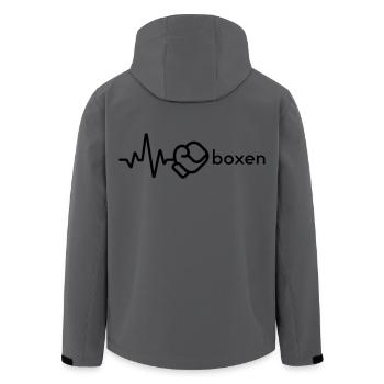 Boxen - Recycelte Männer Softshell-Jacke von Stanley/Stella - Anthrazit - Hinten - AI Model Male 185 light (185cm)
