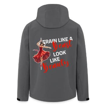 Pole Dance - Train like a Beast look like a Beauty - Recycelte Männer Softshell-Jacke von Stanley/Stella - Anthrazit - Hinten - AI Model Male 185 light (185cm)