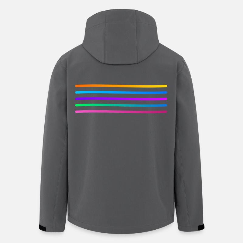 Rainbow Stripe Pattern - Men’s Recycled Softshell Jacket by Stanley/Stella - anthracite