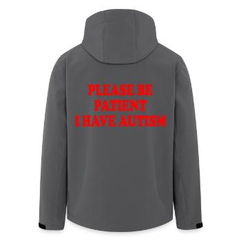 please be patient i have autism - Recycelte Männer Softshell-Jacke von Stanley/Stella - Anthrazit - Hinten - AI Model Male 185 light (185cm)