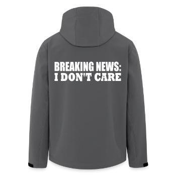 breaking news i don't care - Recycelte Männer Softshell-Jacke von Stanley/Stella - Anthrazit - Hinten - AI Model Male 185 light (185cm)