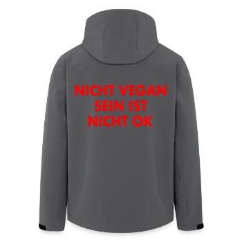 nicht vegan sein ist nicht ok - Recycelte Männer Softshell-Jacke von Stanley/Stella - Anthrazit - Hinten - AI Model Male 185 light (185cm)