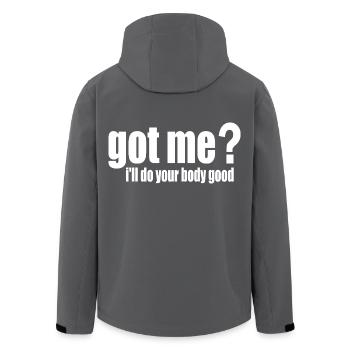 got me? i'll do your body good - Recycelte Männer Softshell-Jacke von Stanley/Stella - Anthrazit - Hinten - AI Model Male 185 light (185cm)