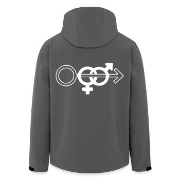 cuckold wife sharing symbol - Recycelte Männer Softshell-Jacke von Stanley/Stella - Anthrazit - Hinten - AI Model Male 185 light (185cm)