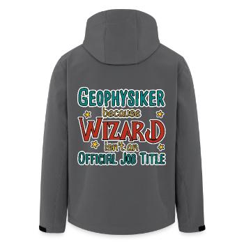 Geophysiker Wizard Geophysik - Recycelte Männer Softshell-Jacke von Stanley/Stella - Anthrazit - Hinten - AI Model Male 185 light (185cm)
