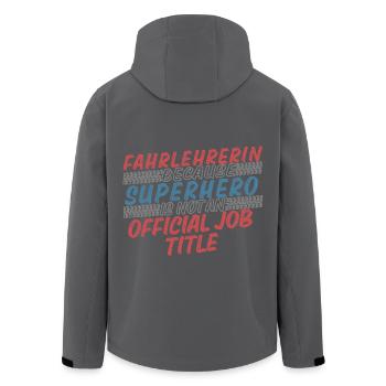 Fahrlehrerin Superhero Fahrschule - Recycelte Männer Softshell-Jacke von Stanley/Stella - Anthrazit - Hinten - AI Model Male 185 light (185cm)