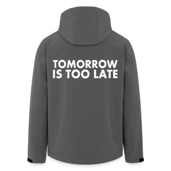 Tomorrow is too late - Recycelte Männer Softshell-Jacke von Stanley/Stella - Anthrazit - Hinten - AI Model Male 185 light (185cm)