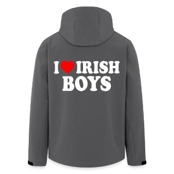 I love irish boys - Recycelte Männer Softshell-Jacke von Stanley/Stella - Anthrazit - Hinten - AI Model Male 185 light (185cm)