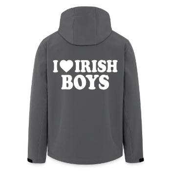 I love irish boys - Recycelte Männer Softshell-Jacke von Stanley/Stella - Anthrazit - Hinten - AI Model Male 185 light (185cm)