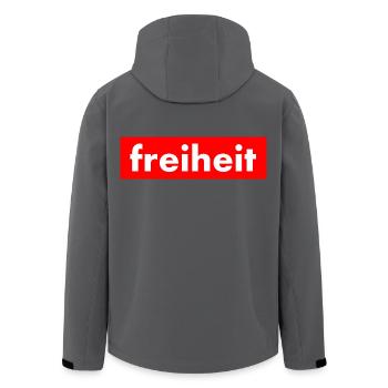 Freiheit - Recycelte Männer Softshell-Jacke von Stanley/Stella - Anthrazit - Hinten - AI Model Male 185 light (185cm)