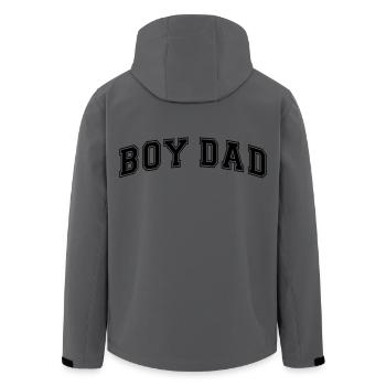Boy Dad Father of a Son Dad Father's Day - Men’s Recycled Softshell Jacket by Stanley/Stella - anthracite - Back - AI Model Male 185 light (185cm)