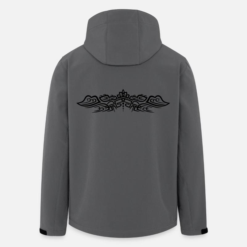 Filigranes Tribal Tattoo mit Krokodilen - Recycelte Männer Softshell-Jacke von Stanley/Stella - Anthrazit