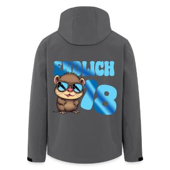 Erwachsen Teenie 18. Geburtstag volljährig - Otter - Recycelte Männer Softshell-Jacke von Stanley/Stella - Anthrazit - Hinten - AI Model Male 185 light (185cm)
