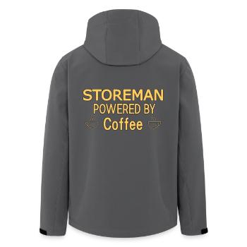 Storeman Powered By Coffee - Recycelte Männer Softshell-Jacke von Stanley/Stella - Anthrazit - Hinten - AI Model Male 185 light (185cm)