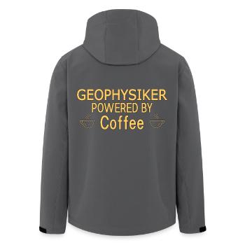 Geophysiker Powered By Coffee Geophysik - Recycelte Männer Softshell-Jacke von Stanley/Stella - Anthrazit - Hinten - AI Model Male 185 light (185cm)
