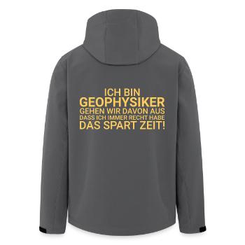 Geophysiker Zeit Sparen Geophysik - Recycelte Männer Softshell-Jacke von Stanley/Stella - Anthrazit - Hinten - AI Model Male 185 light (185cm)