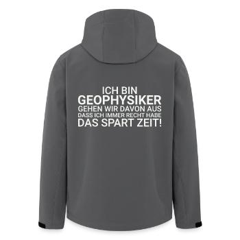 Geophysiker Zeit Sparen Geophysik - Recycelte Männer Softshell-Jacke von Stanley/Stella - Anthrazit - Hinten - AI Model Male 185 light (185cm)