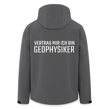 Geophysiker Vertrau mir Geophysik - Recycelte Männer Softshell-Jacke von Stanley/Stella - Anthrazit - Hinten - AI Model Male 185 light (185cm)