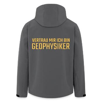 Geophysiker Vertrau mir Geophysik - Recycelte Männer Softshell-Jacke von Stanley/Stella - Anthrazit - Hinten - AI Model Male 185 light (185cm)