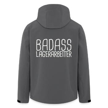 Lagerarbeiter Badass - Recycelte Männer Softshell-Jacke von Stanley/Stella - Anthrazit - Hinten - AI Model Male 185 light (185cm)