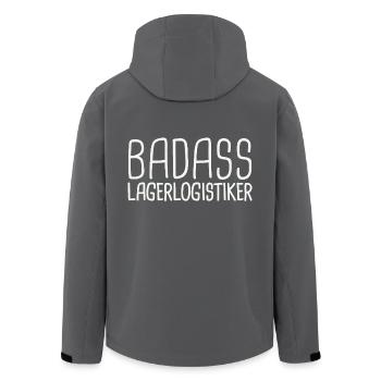 Lagerlogistiker Badass - Recycelte Männer Softshell-Jacke von Stanley/Stella - Anthrazit - Hinten - AI Model Male 185 light (185cm)