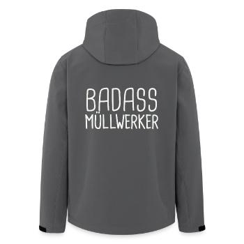 Müllwerker Badass - Recycelte Männer Softshell-Jacke von Stanley/Stella - Anthrazit - Hinten - AI Model Male 185 light (185cm)