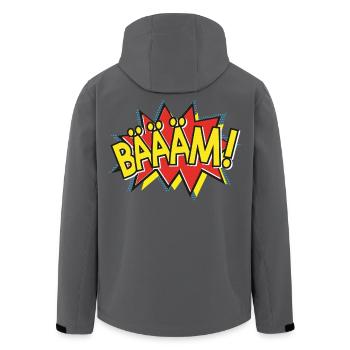 BÄÄÄM Comic Strip Action Bubble - Pop-Art Style - Recycelte Männer Softshell-Jacke von Stanley/Stella - Anthrazit - Hinten - AI Model Male 185 light (185cm)
